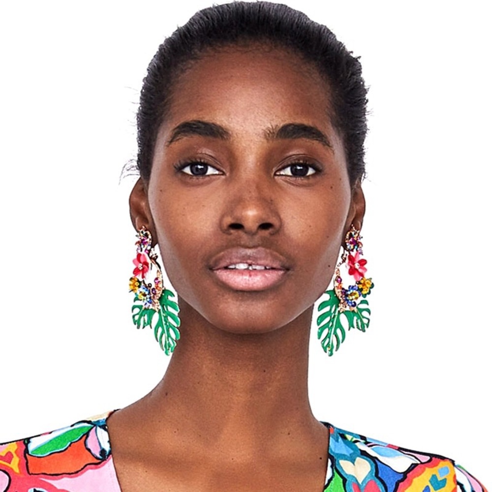 ⚡️LAST ONE⚡️Zara Tropical Leaf drop earrings - Picture 2 of 8